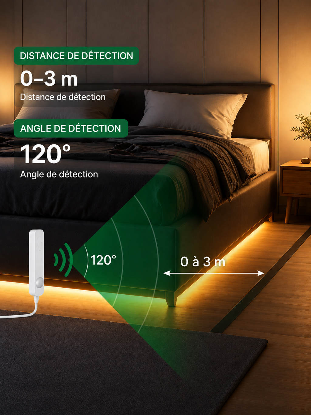 GlowUp Motion™ – Ruban LED COB avec Détecteur de Mouvement